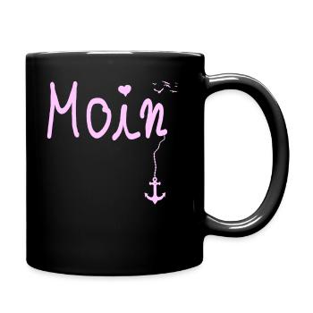 Moin Welcome Moin with Seagull - Full Colour Mug - black - Right