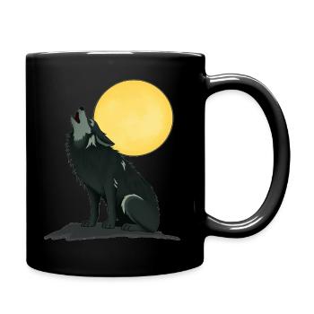 🌙🐺 Lone Wolf – Mystik & Natur T-Shirt - Tasse einfarbig - Schwarz - Rechts