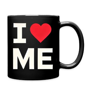 Ich liebe mich - Tasse einfarbig - Schwarz - Rechts