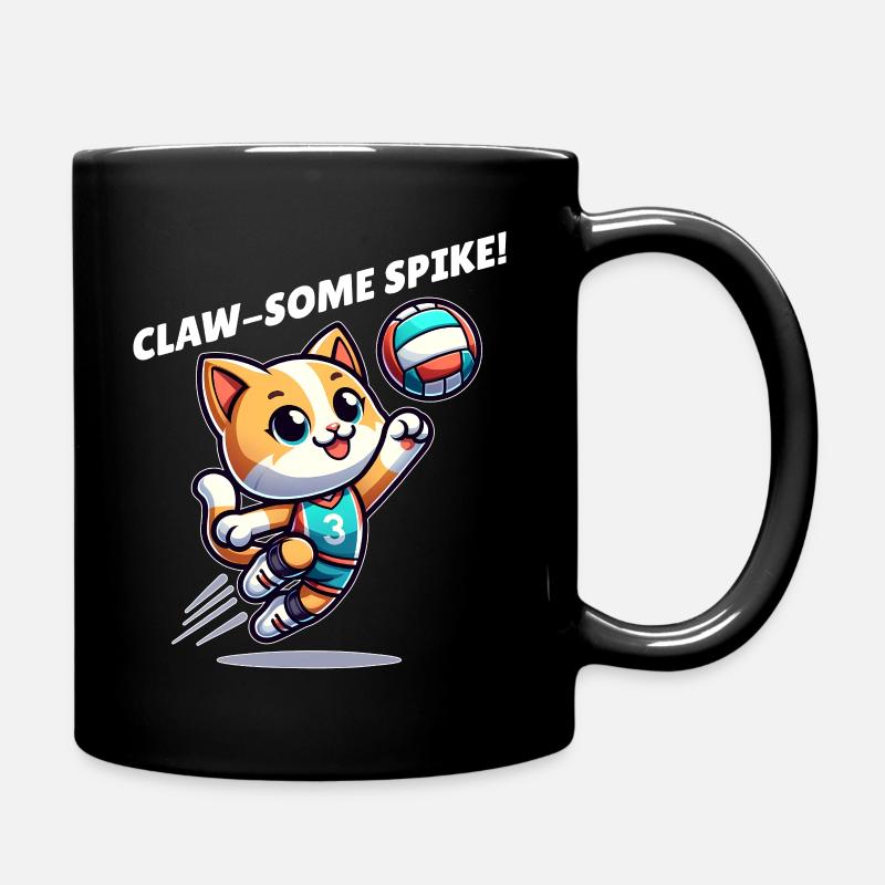 Cat volleyball - Full Colour Mug - black