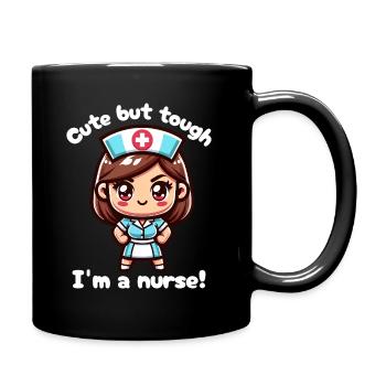 Süße, aber knallharte Krankenschwester - Tasse einfarbig - Schwarz - Rechts