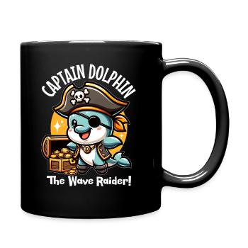 Dauphin pirate prédateur des vagues - Mug uni - noir - Droite