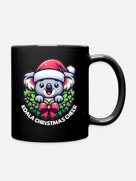 Christmas Koala - Full Colour Mug - black
