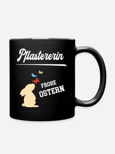 Pflastererin Ostern Handwerkerin Oster Outfit - Tasse einfarbig - Schwarz