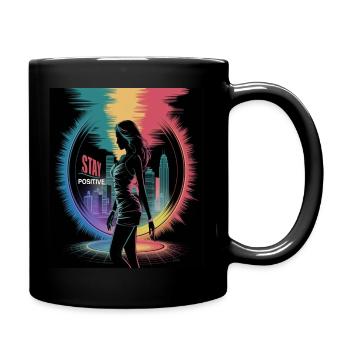 Stay Positive Illustration 333 - Full Colour Mug - black - Right