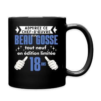 Humoristique anniversaire 18 Ans Idée Drôle Garçon - Mug uni - noir - Droite