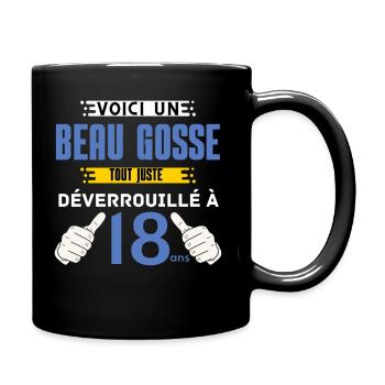 Anniversaire 18 ans Garçon Humoristique 18 ans - Mug uni - noir - Droite