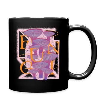Psychedelic Fungi Bloom - Tasse einfarbig - Schwarz - Rechts