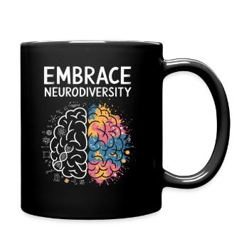 Embrace Neurodiversity Autism Awareness Men Women - Full Colour Mug - black - Right