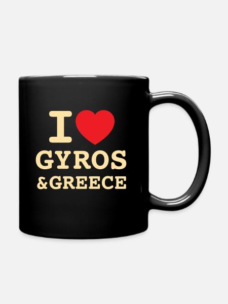 I LOVE GYROS AND GREECE - GRIECHENLAND - Tasse einfarbig - Schwarz