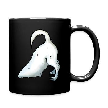 Jack Russel buddelt - Tasse einfarbig - Schwarz - Rechts
