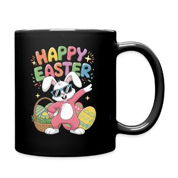 Dabbing Rabbit Happy Easter Day Eggs Dab Design - Tasse einfarbig - Schwarz - Rechts