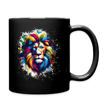 Lion Colorful Art - Full Colour Mug - black - Right