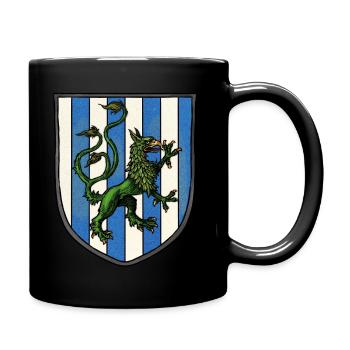 Coat of arms green dragon - Full Colour Mug - black - Right