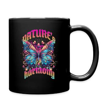 Nature in Harmony - The Dreams of a Butterfly 2 - Full Colour Mug - black - Right