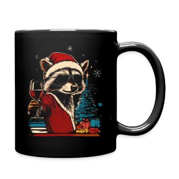 Vin de Noël raton laveur - Mug uni - noir - Droite