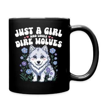Fille Qui Adore Les Loups Géants - Mug uni - noir - Droite