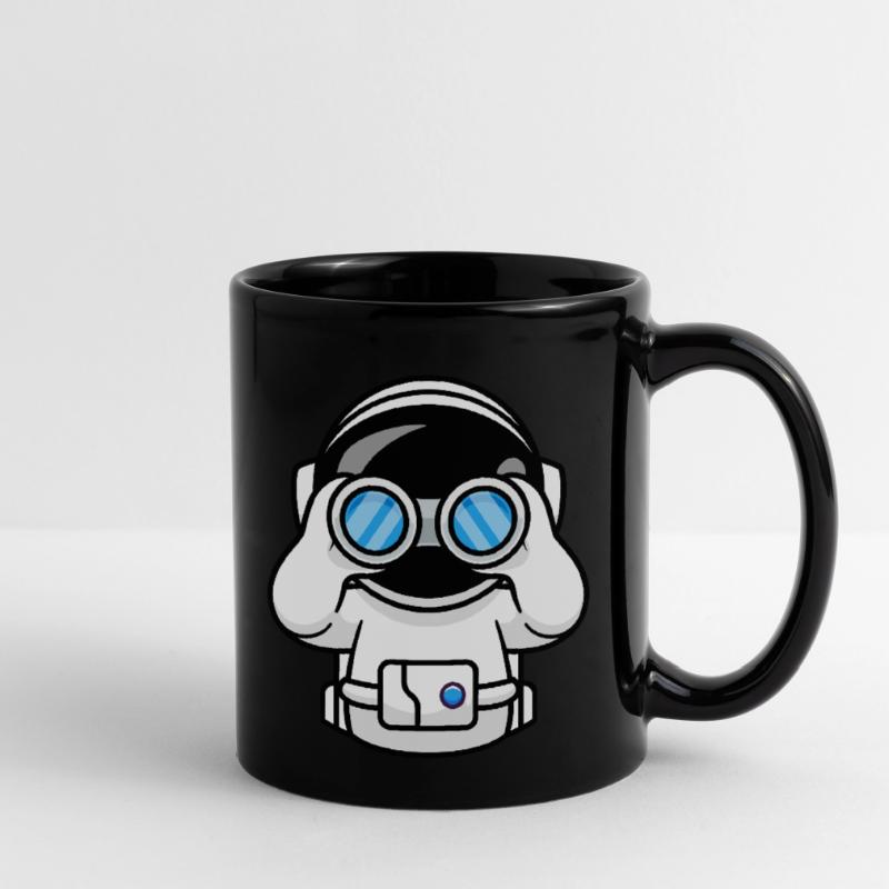 Astronaut mit Fernglas Tasse einfarbig