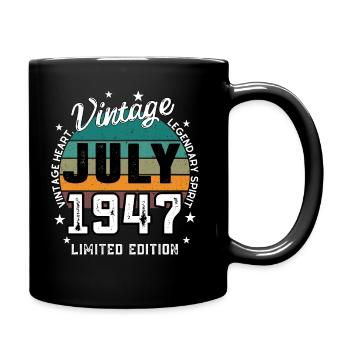 Retro 78 Jahre alt Jahrgang JULI 1947 78. Geburtstag - Tasse einfarbig - Schwarz - Rechts