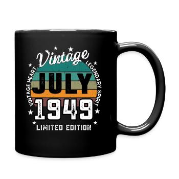 Retro 76 Jahre alt Jahrgang JULI 1949 76. Geburtstag - Tasse einfarbig - Schwarz - Rechts