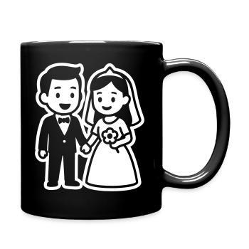 Ehepaar Hochzeit Brautpaar - Tasse einfarbig - Schwarz - Rechts
