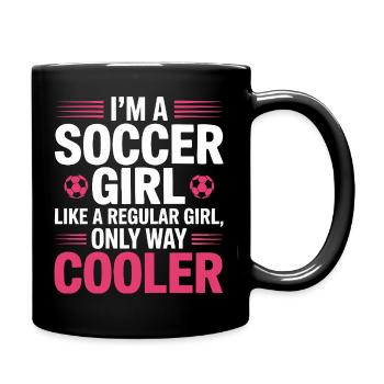 Je suis une fille de football comme une fille normale - Mug uni - noir - Droite