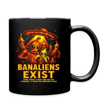 Banaliens Exist Funny Alien Banana Design - Full Colour Mug - black - Right