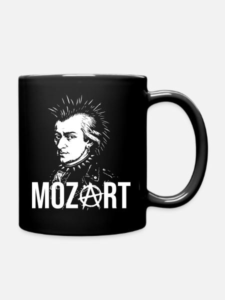 Mozart als Punkrocker. - Tasse einfarbig - Schwarz