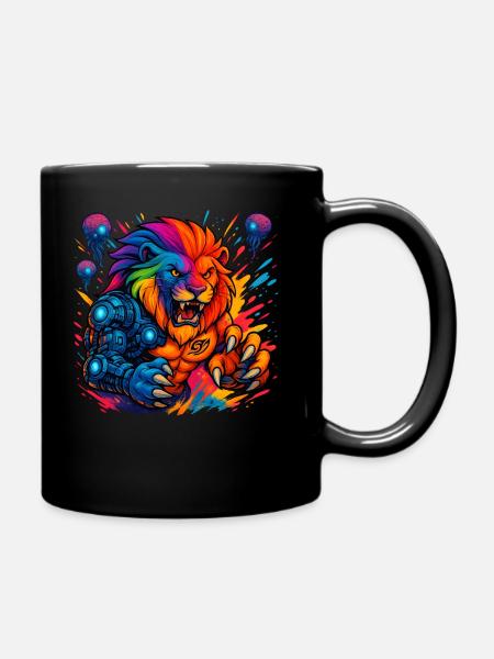 Cyber Lion - Tasse einfarbig - Schwarz