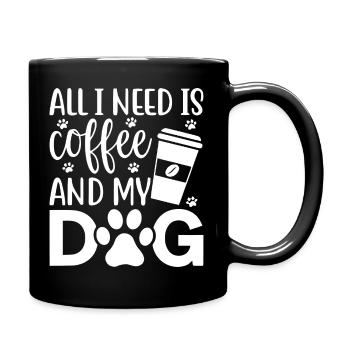Coffee and Dog Love Design - Full Colour Mug - black - Right