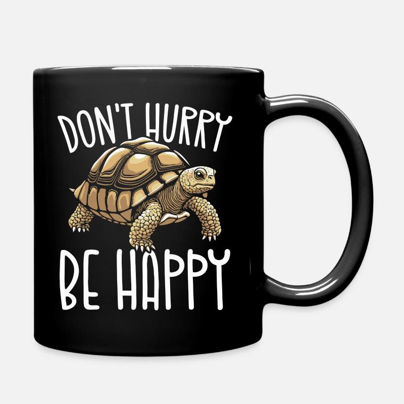Tortoise Appeal Don't Hurry Be Happy - Full Colour Mug - black
