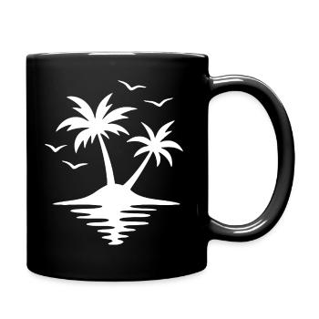 Tropical Sunset Palm Silhouette - Full Colour Mug - black - Right
