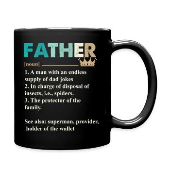 Papa Vater Vatertag - Tasse einfarbig - Schwarz - Rechts