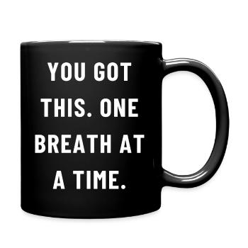 Du hast das - Tasse einfarbig - Schwarz - Rechts