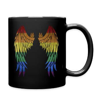 Ange Fierté Arc-en-ciel - Mug uni - noir - Droite