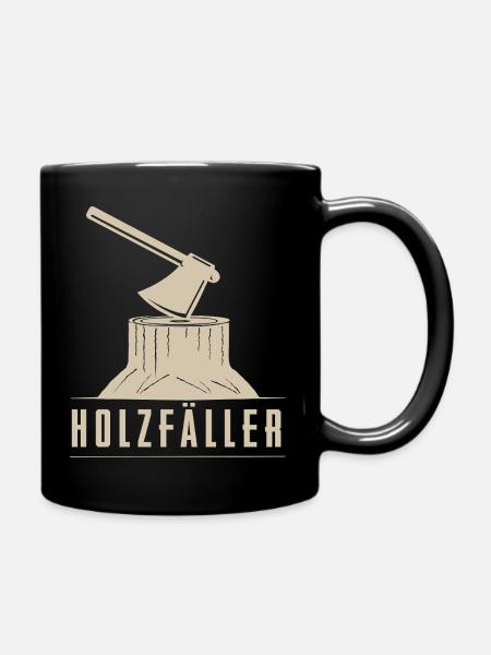 Holzfäller - Tasse einfarbig - Schwarz