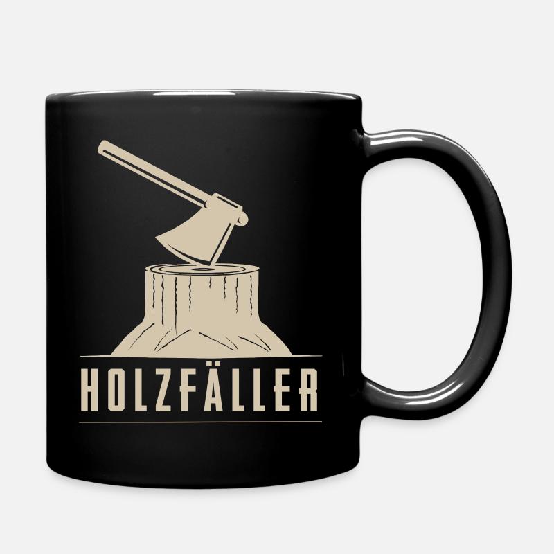 Holzfäller - Tasse einfarbig - Schwarz