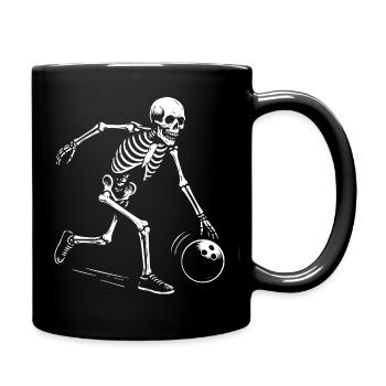 skeleton bowling team gift - Full Colour Mug - black - Right