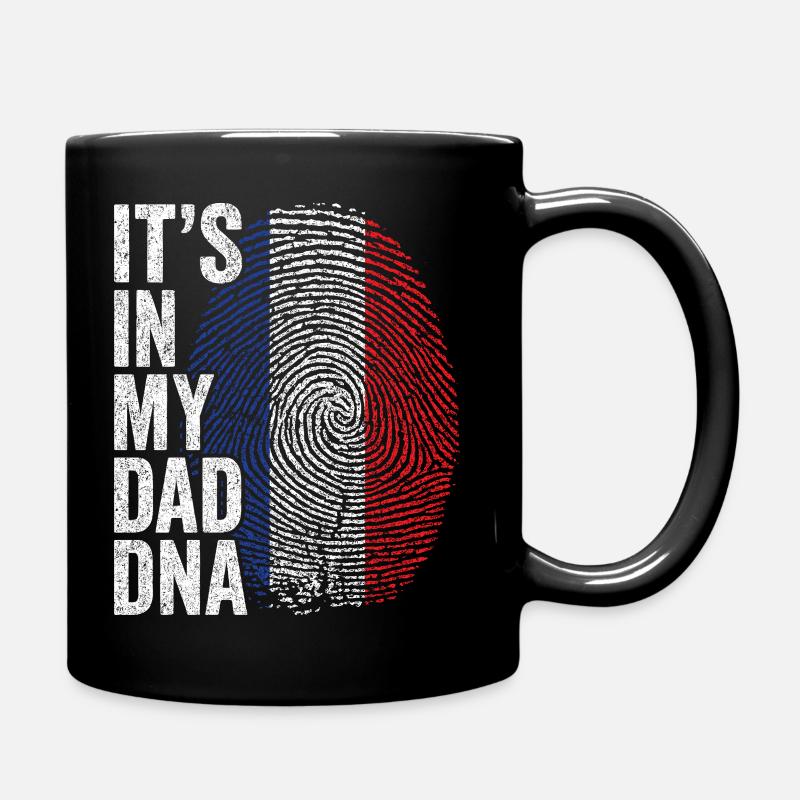 Drapeau France Empreinte Papa Français - Mug uni - noir