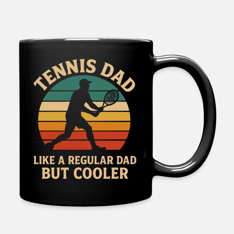 Papa de tennis Rétro coucher de soleil Design - Mug uni - noir