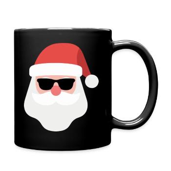 Weihnachtlicher Schneemann mit Sonnenbrille - Tasse einfarbig - Schwarz - Rechts