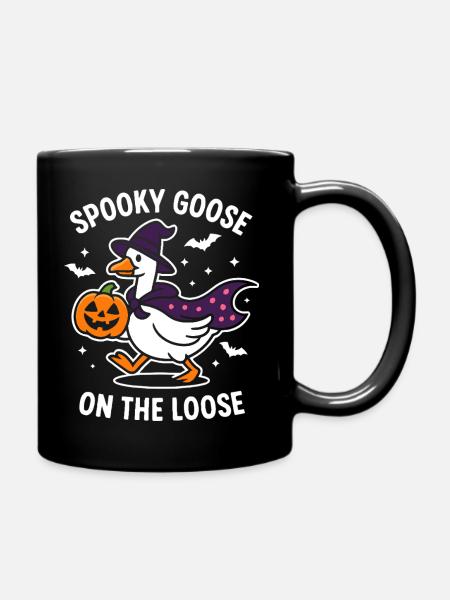 Spooky Goose Halloween Costume Design - Full Colour Mug - black