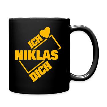 Niklas - Tasse einfarbig - Schwarz - Rechts
