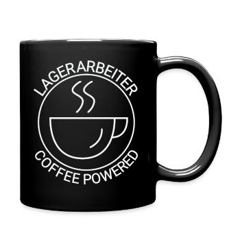 Lagerarbeiter Coffee Powered - Tasse einfarbig - Schwarz - Rechts