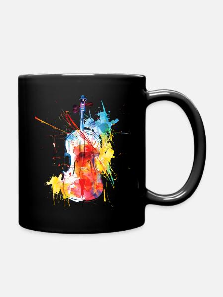 Art du violon coloré - Mug uni - noir