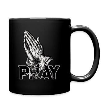 Les mains en prière prient - Mug uni - noir - Droite