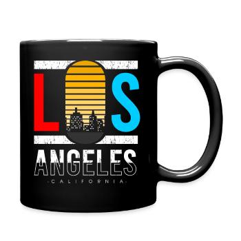 Design rétro de la ligne d’horizon de Los Angeles - Mug uni - noir - Droite
