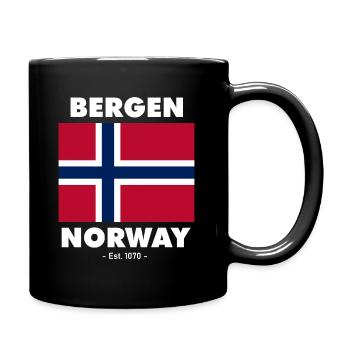 Drapeau de la Norvège - Bergen - Norge - Norwegen - Mug uni - noir - Droite