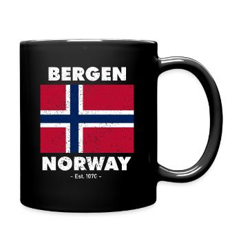 Drapeau de la Norvège - Bergen - Norge - Norwegen - Mug uni - noir - Droite