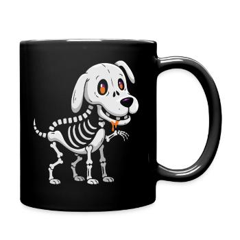 Skeletal Pup Cartoon - Full Colour Mug - black - Right